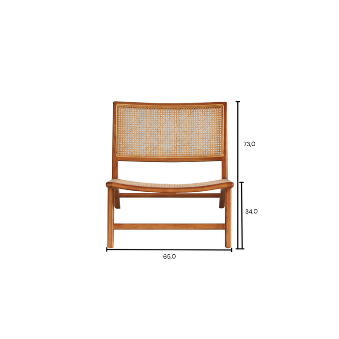 Rieten Fauteuil - Flora - Walnoot