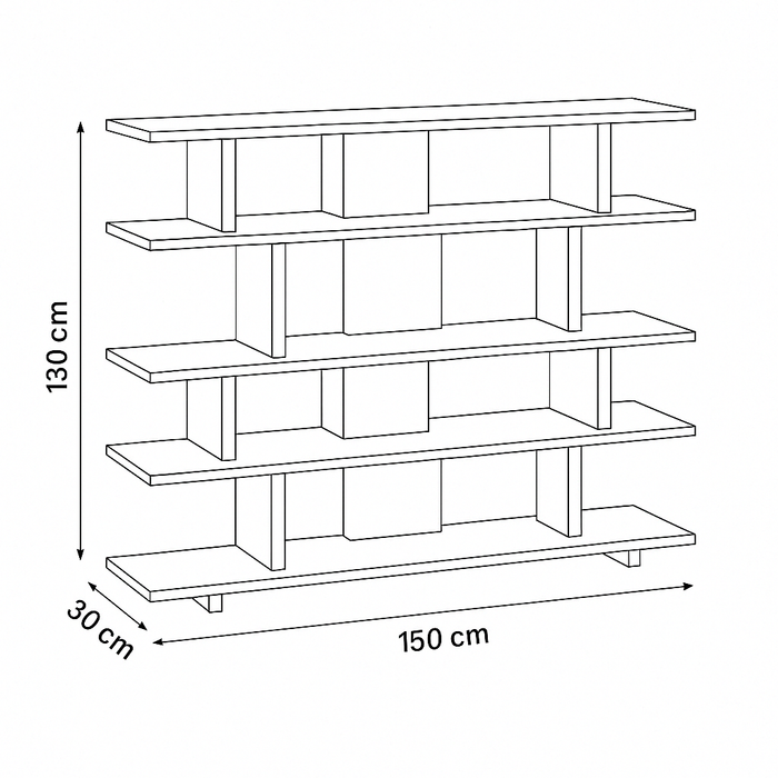 Stainless steel wandkast - Targon - Wit travertijn - 150 cm