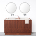 Set Felix Badkamermeubel in Walnoot met Marcel Bovenplaat en George Wastafel in Beige Marmer 