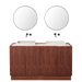 Set Felix Badkamermeubel in Walnoot met Marcel Bovenplaat en George Wastafel in Beige Marmer.