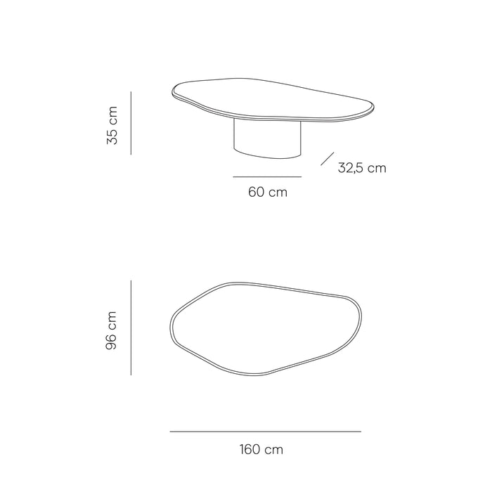 technische tekening van de strasbourg tafel in 160cm.ALT