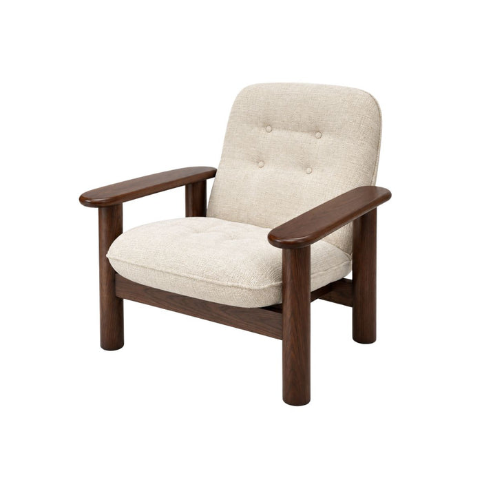 Armchair Yara - W79 D85 H80 - Dark walnut - Ivory bouclé: VDF117