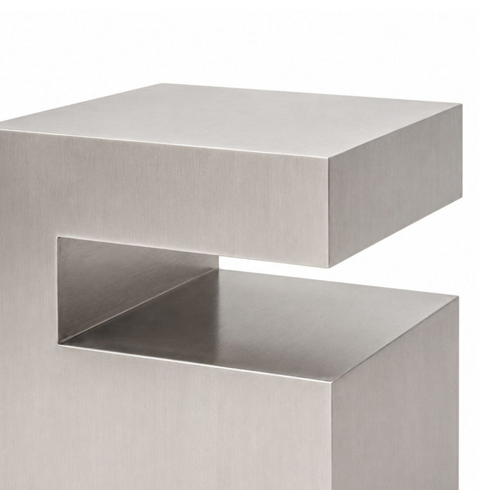 Bijzettafel Lewis - B32 D32 H45 - Geborsteld staal