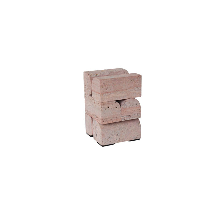 Decoration Flint - W13 D13 H19.8 - Rose Travertine