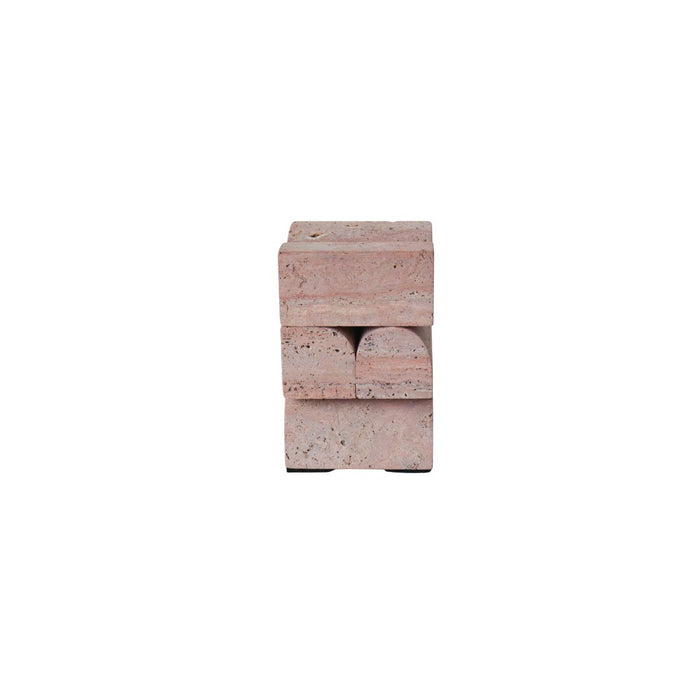 Decoration Flint - W13 D13 H19.8 - Rose Travertine