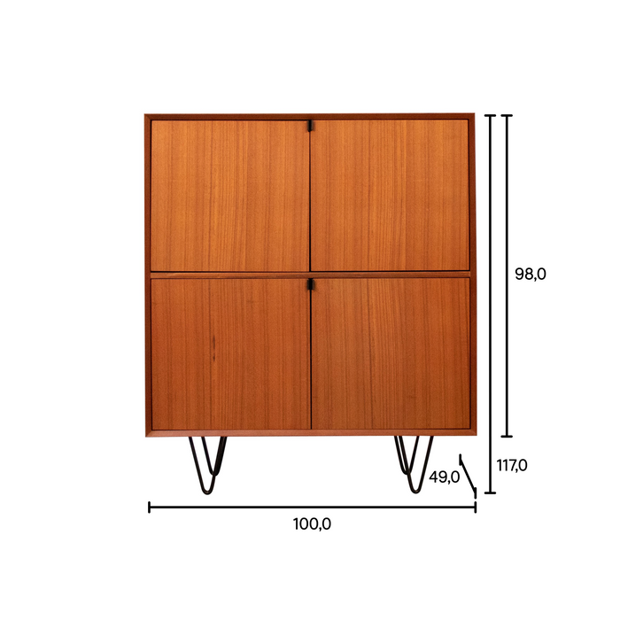 Hoog Dressoir - Bob - Retro - 100 cm