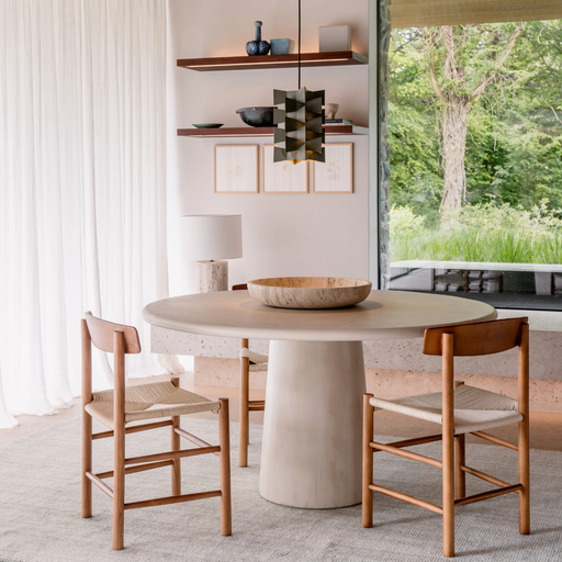 Legna ronde eettafel in mortexlook materiaal