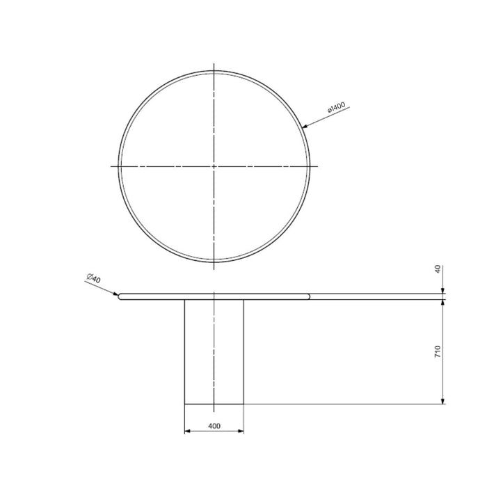 Ronde eettafel- Obi - Betonlook - StoneSkin - 140 cm