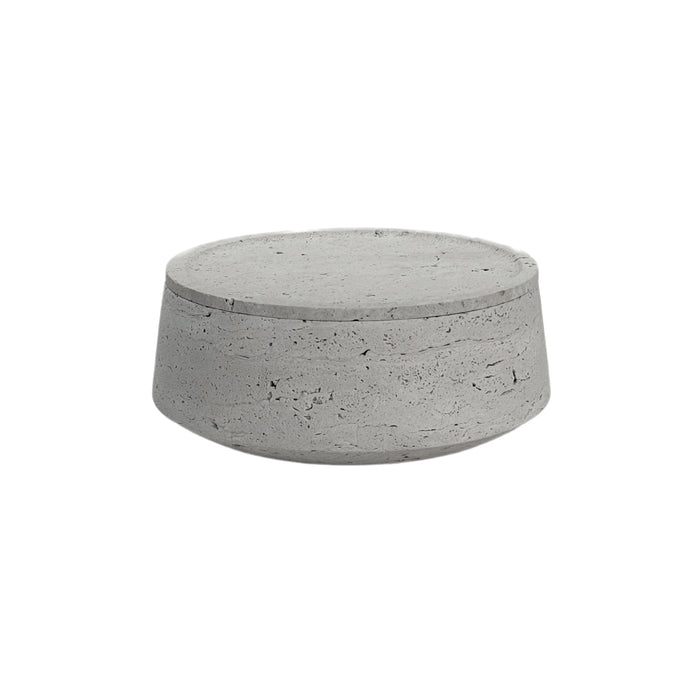 Pot avec couvercle Macon en travertin gris 14 cm
