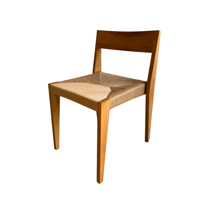 Silla de comedor Chantelle roble oscuro tejido
