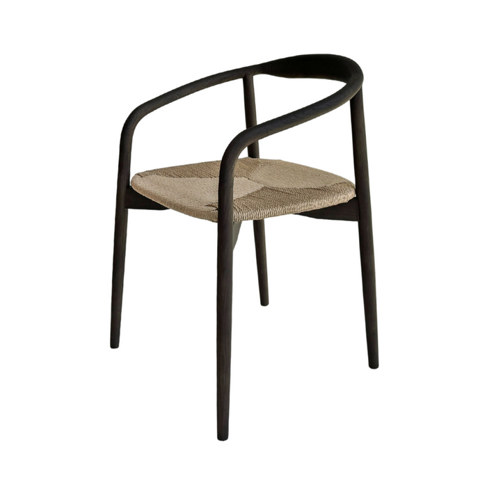 Silla de comedor Ely smoke con asiento tejido