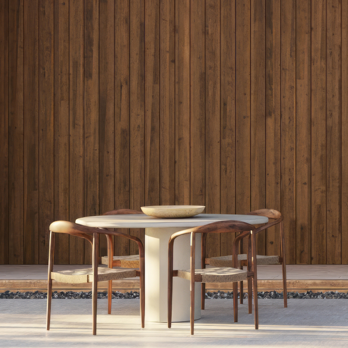 Mesa de comedor de exterior Reef de cemento color latte 140 cm