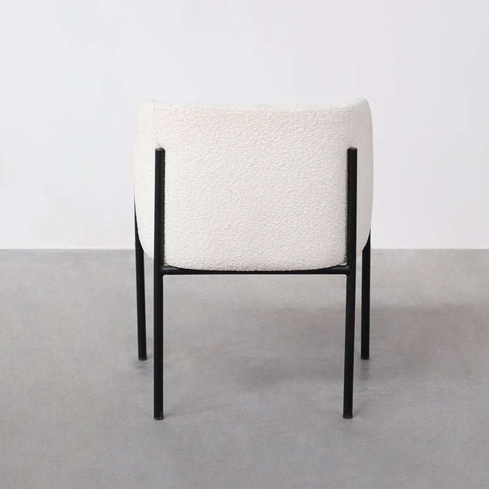 Dining room chair - Royan - White Bouclé