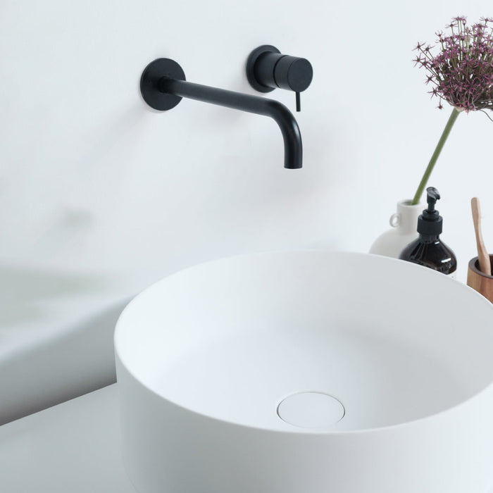 Fien badkamermeubelset - Walnoot - Sims solid surface waskommen - 80 cm