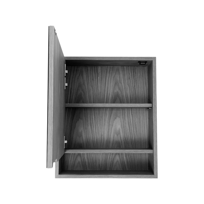 zwarte kast met spiegel