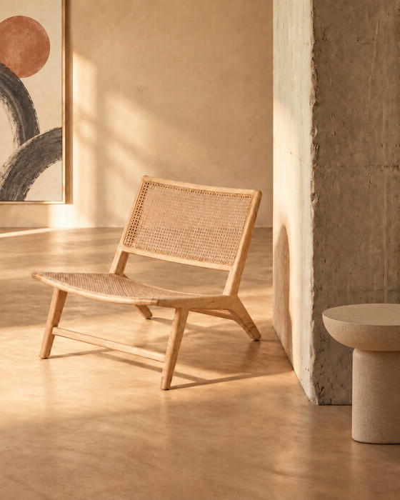 Fauteuil en osier Flora chêne