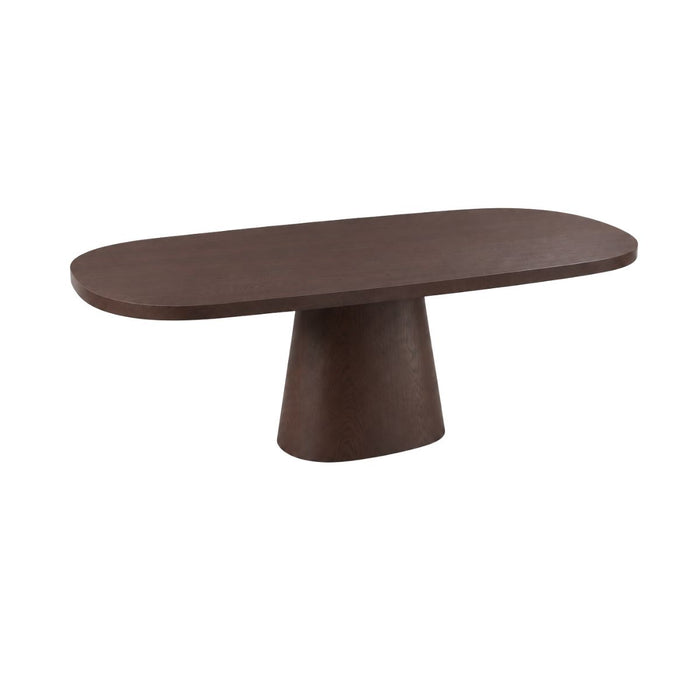 Oval dining table Honfleur W200 D98 H75 - Dark walnut - Straight edge