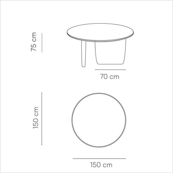 Eettafel Pannes - StoneSkin Latte - 150 cm