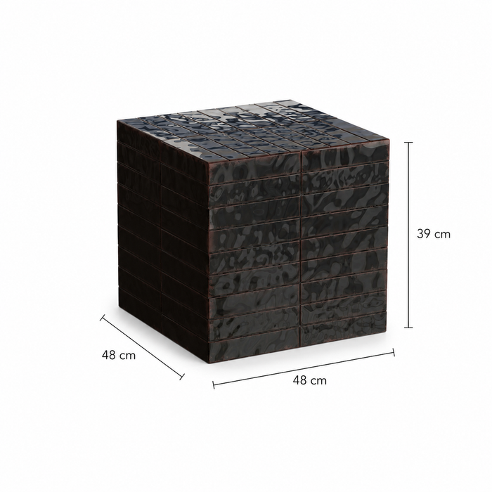 Salontafel Vence  Zwarte tegels - Hoog - 39 cm