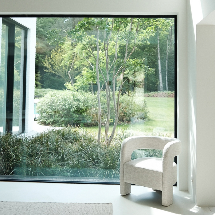 Avignon - Armchair with armrests - B 69 cm - Available in Moss Green, Ivory Bouclé, and Sandstone Weave