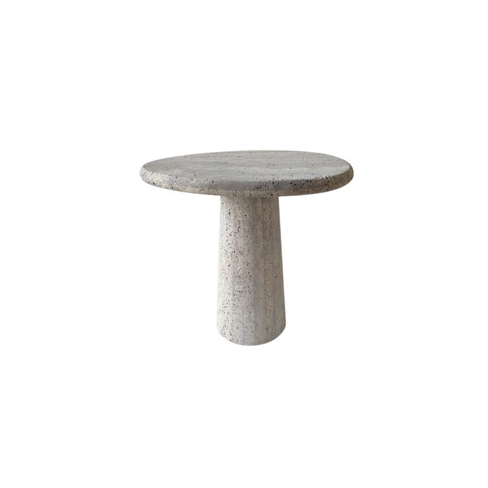 Mesa auxiliar Reef de travertino gris 52 cm