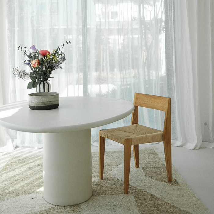 Silla de comedor Chantelle roble oscuro tejido