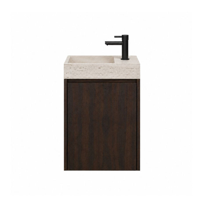 Krabi hand-washing unit, smoke cabinet, white travertine