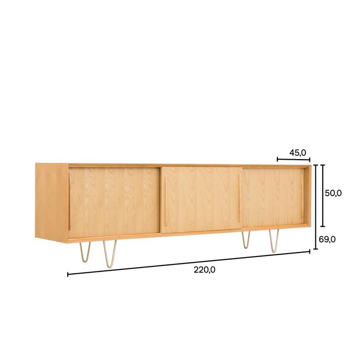 Scandinavisch Dressoir - Eik - Oskar - 220 cm