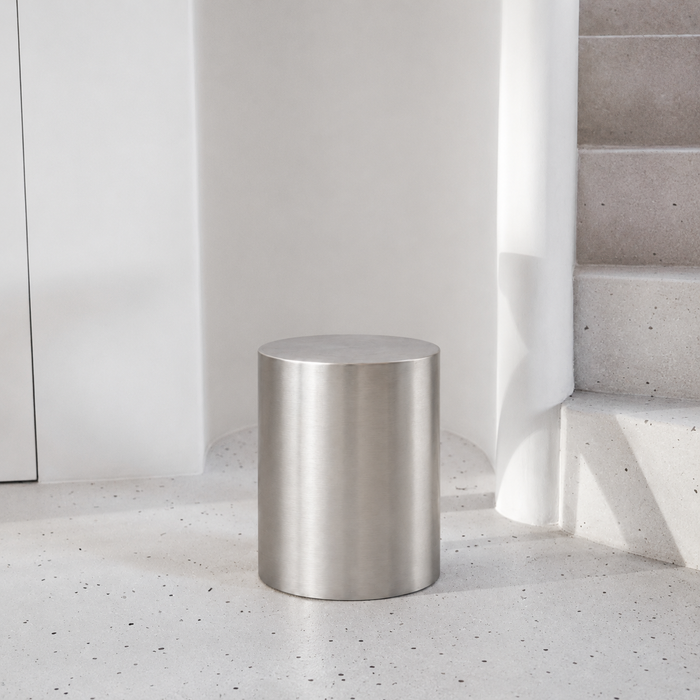 Lumen Side Table D38 H39 - Brushed steel