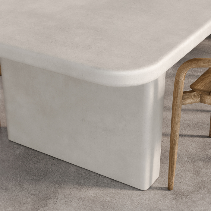 Outdoor rechthoekige eettafel met platte poten - Milor - 300 cm - Latte - Polycomposiet