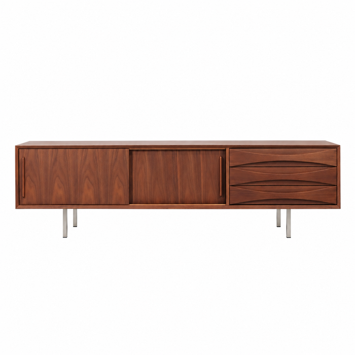 Oskar walnut TV cabinet with drawers 220 cm