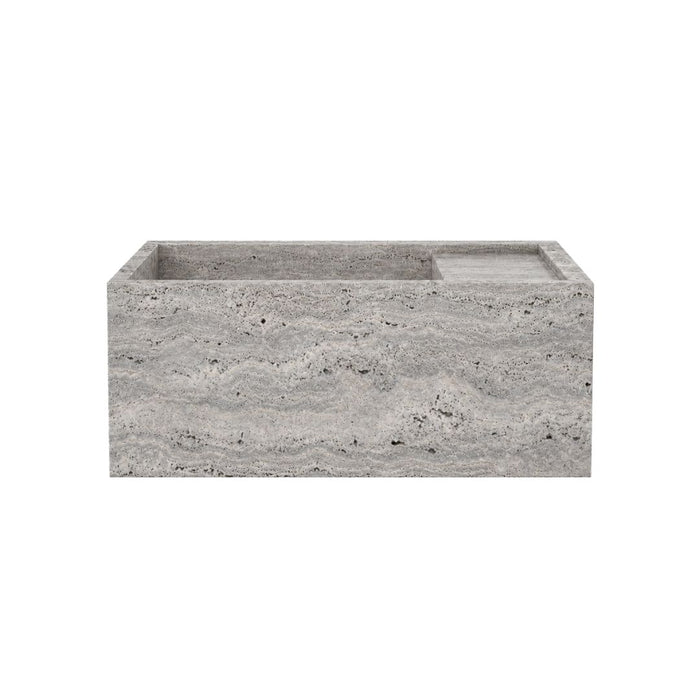 Lavamanos Chemery de travertino gris 50 cm