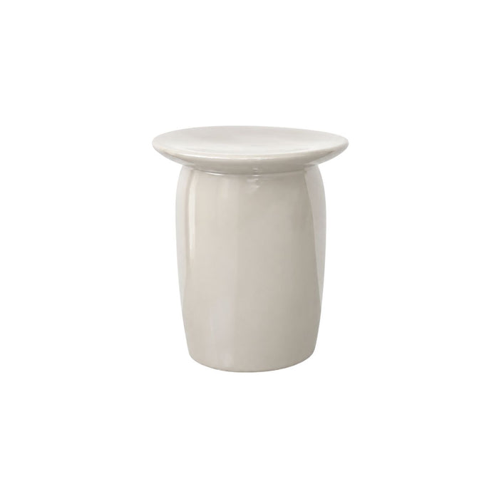 Kivo side table, glossy ceramic, latte, Ø36