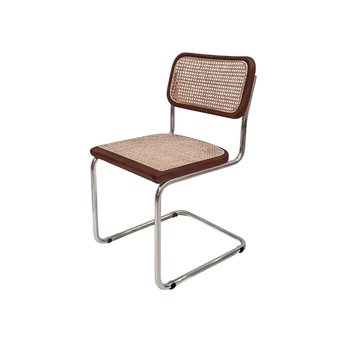 Stuhl aus Rattan Swing rauchfarben/Chrom