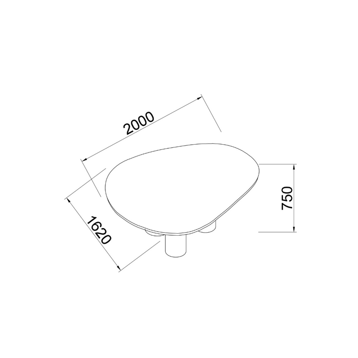 Eettafel Lien - MicroSkin Cloudy Latte top - Houten poten - 200 cm