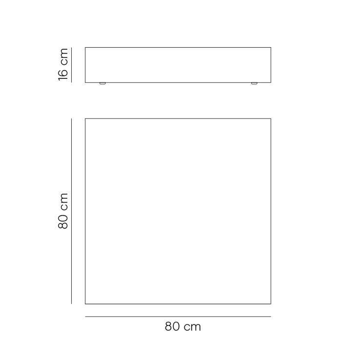 Vierkante salontafel Sienna - 80 cm - Stainless Steel