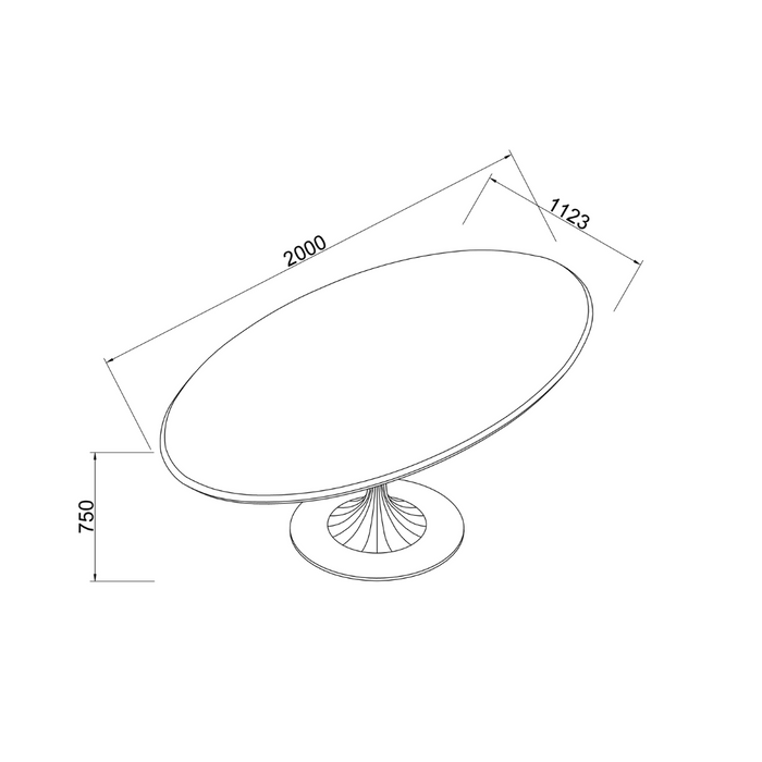 Eettafel Camille - 200 cm - MicroSkin - Tulip vorm