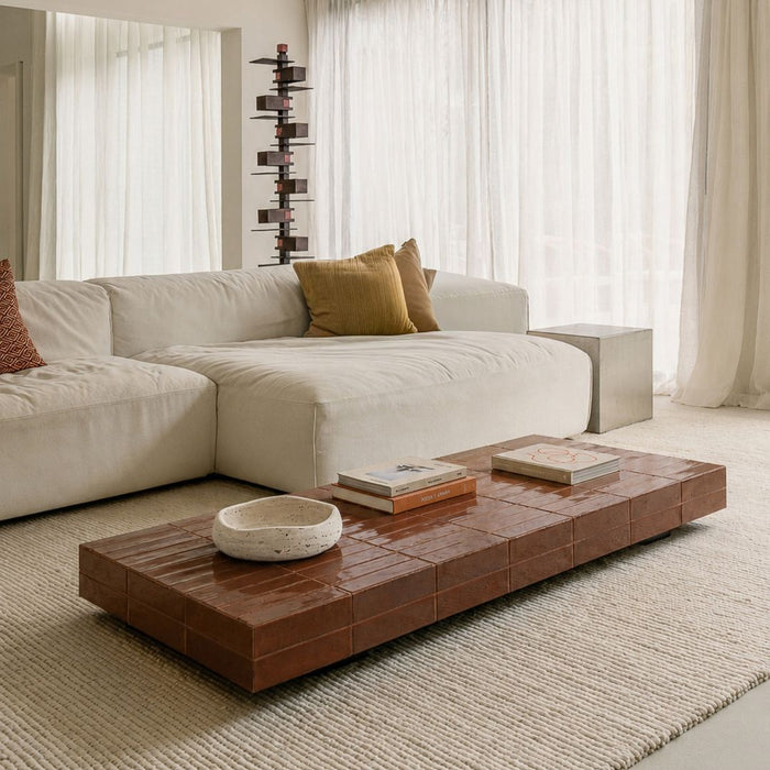 Salontafel Tilo cinnamon tegeltop 168 cm