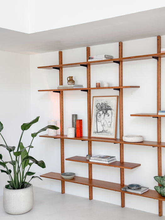 Vintage wandrek Vari - 240 cm - walnoten planken