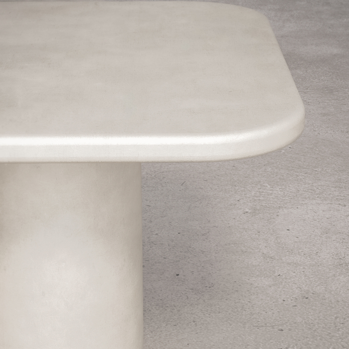 Outdoor rechthoekige eettafel met ronde poten - Yonu - 300 cm - Latte - Polycomposiet