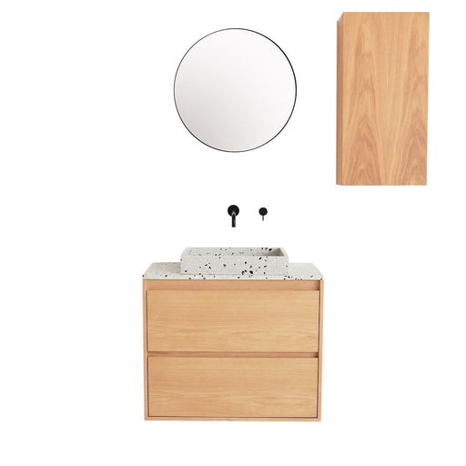 Set Ann Scandinavisch Eik met Terrazzo Wastafel 80cm