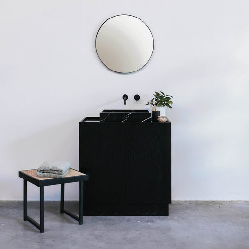 Wastafelmeubel Zwart Marmer Zwarte Eik 80cm Felix 