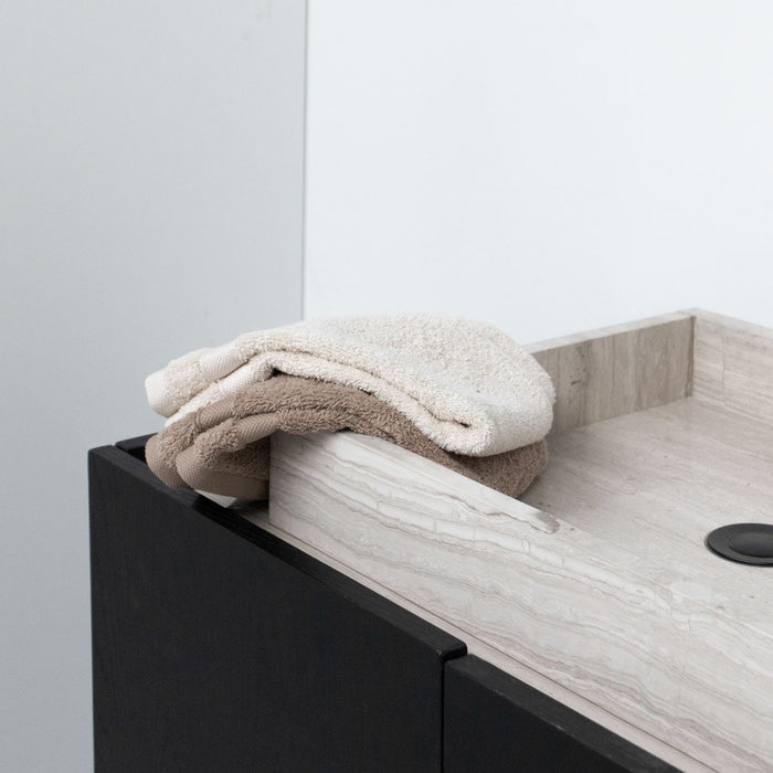 Beige Marmeren Lavabo George op Felix Badkamerkast 