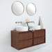Badkamerset Fien - Walnoot - 120 cm - Sims solid surface waskommen