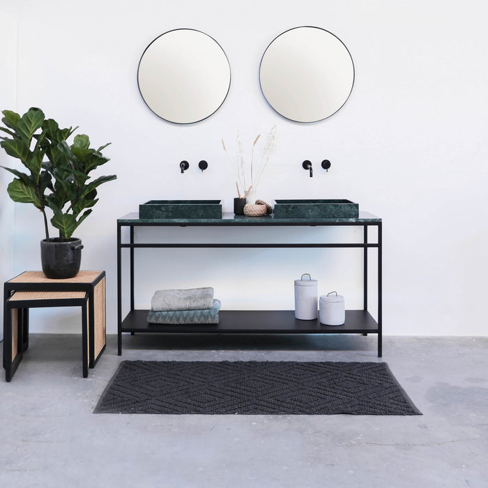 Jules 150 Zwart Stalen Frame met Groen Marmer 