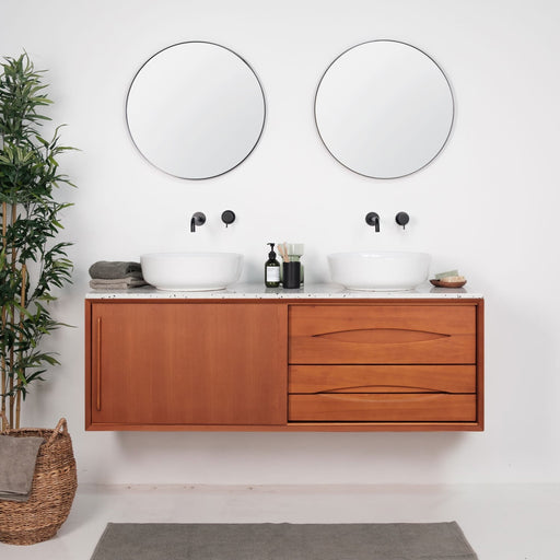 Teak Bill Badkamerset Wit terrazzo alt