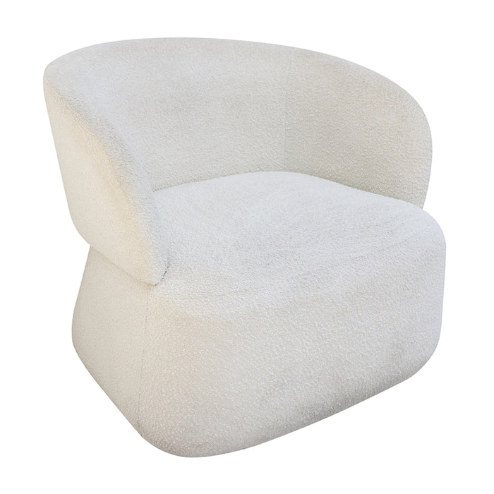 barriel fauteuil in wit relax van de zijkant.ALT