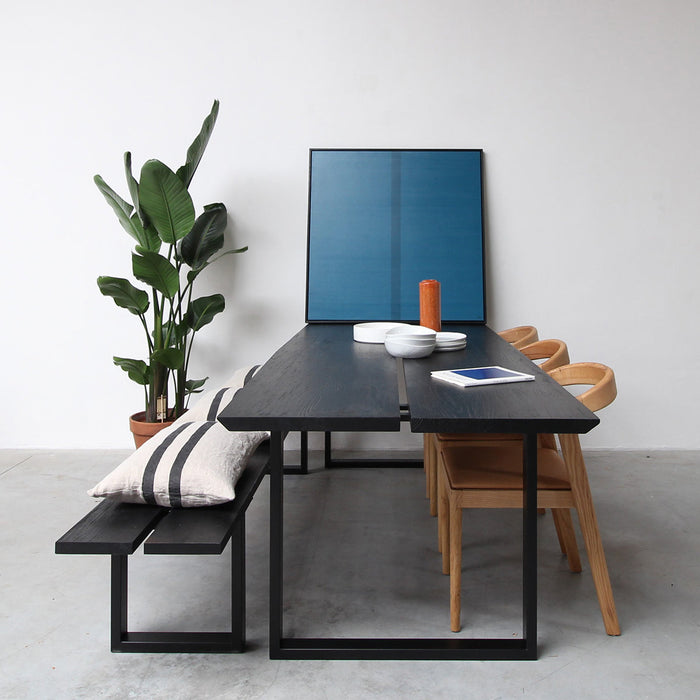 Landelijke Eetkamerbank in Zwart Hout Furnified