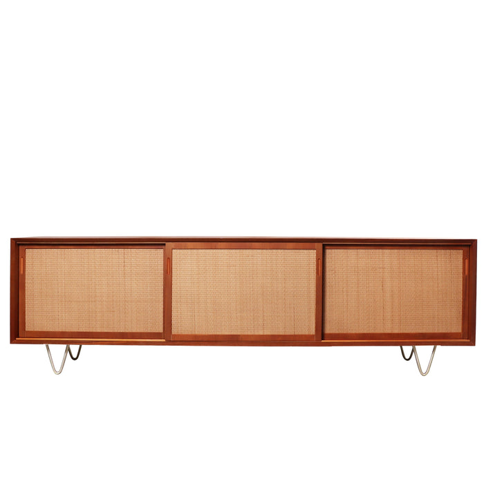 Rotan dressoir met bohemian toets - Teak/Naturel Riet - 220cm - Oskar