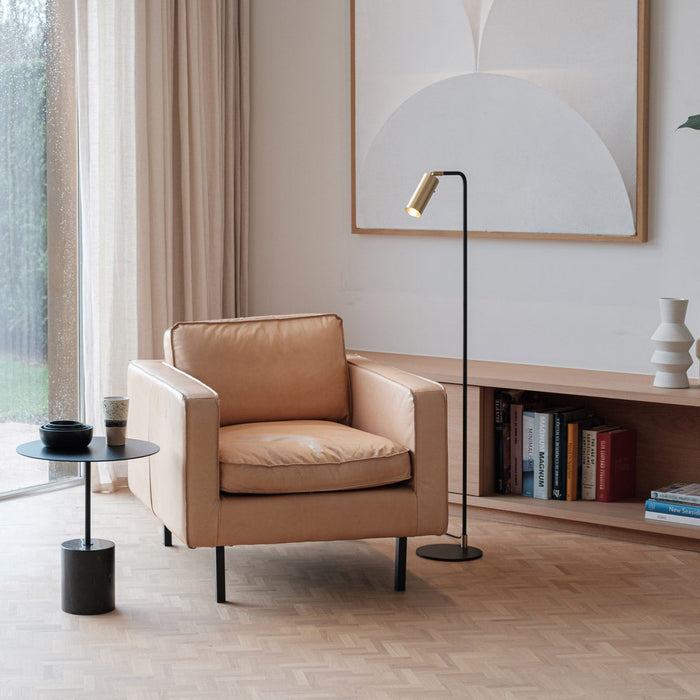 Lederen 1zit fauteuil cognac kleur Furnified